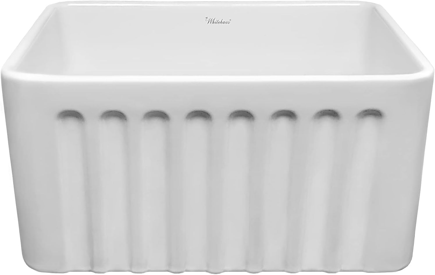 Buy 1 get 1 🔥 Whitehaus Collection WHFLCON2018-WHITE Reversible Kitchen Fireclay Sink, White
