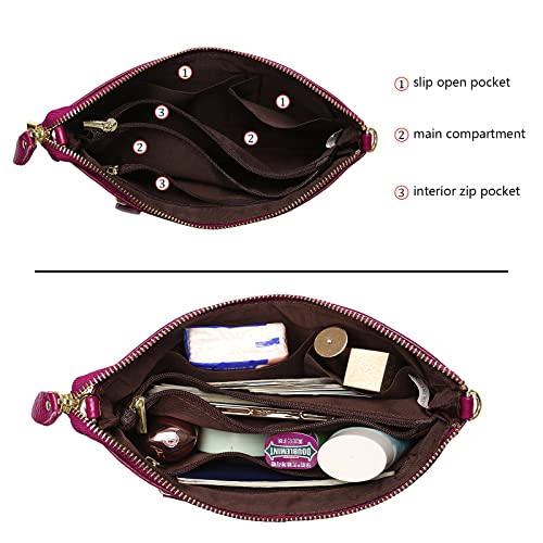 Image of Uromee Genuine Leather Wristlet Wallet Clutch Purses with Detachable Chain