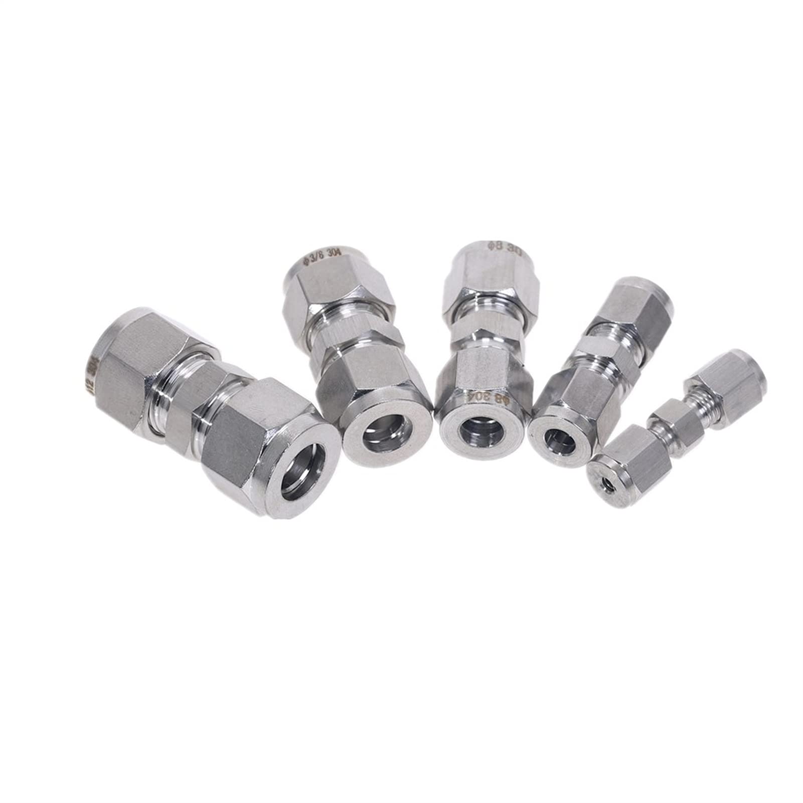 Raccordi per tubi Tubo in acciaio inossidabile e raccordo per tubi a 2 ghiere Raccordo dritto per tubi 304 SS 1/8'' 3/8'' 1/2'' 4 mm 10 mm Ugello per rubinetto per tubo da giardino (Specifiche filet