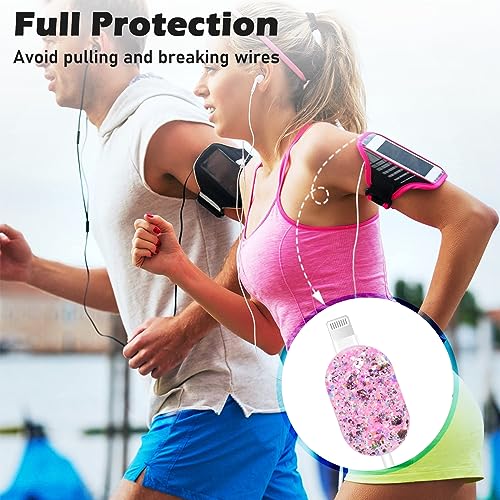 Cargador de iPhone protector de cable con diseño de borde ondulado transparente USB 5