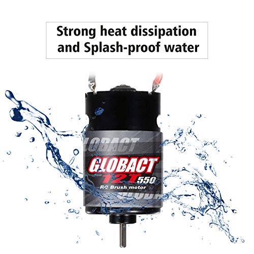 Globact Rc Motor 550 12T Brushed Motor For 1/10 Rc Scale Electric Short Course Truck Car Traxxas Slash 2Wd/4Wd Redcat Arrma Axial Hsp Hpi Wltoys Kyosho Helion 10Sc #TOP5