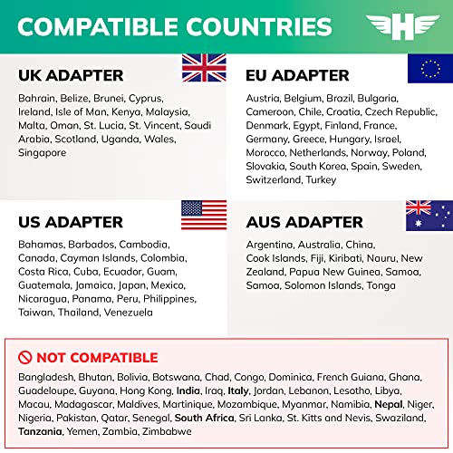Hero Universal Travel Adapter (2 USB Ports) – Power Plug for US Europe France UK Ireland Thailand NZ Australia 100+ Countries White - Thumbnail 5