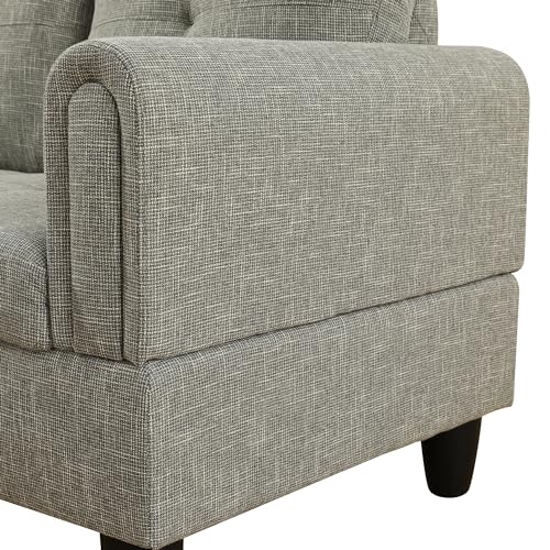 LOPOO 2-Piece L Shape Sectional Sofa with Chaise, Modern Linen Modular Couch for Living Room, 97\", Light Grey - Thumbnail 6