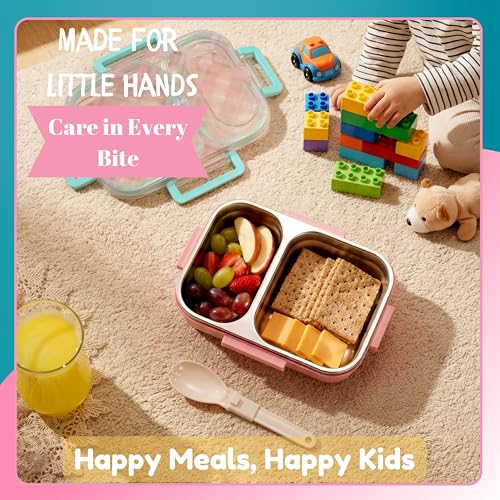 Image of Trueware Cool Touch 304 Stainless Steel PU Insulated Lunch Box with Two Compartment BPA Free, Food Grade Ideal for School, Picnic, Office & Outdoor - 540ml