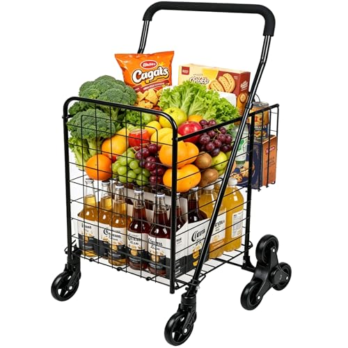 Kiffler Grocery Shopping Cart with 360° Rolling Swivel...