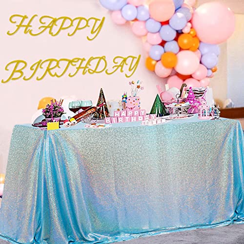 Modfuns Turquoise Table Cloth Sequin 50X80 Inch For Wedding Ceremony Or Special Event Luxury Tablecloth Dining Table Cloths Rectangle Fall Table Cover Outdoor Spandex Table Cover Overlay Table Decor #TOP1