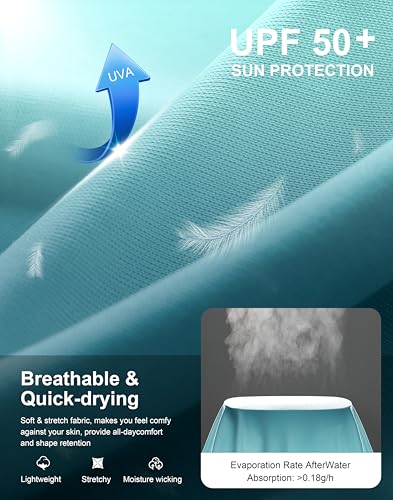Image of Men's Sun Protection Hoodie Shirts Long Sleeve UPF 50+ Swim Shirts for Men Rash Guard Fishing Shirt Quick Dry