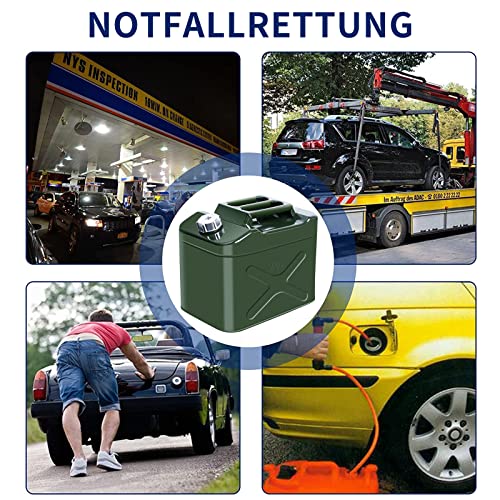 Benzinkanister 20L metall, 20 Liter Stahlblech Kraftstoffkanister mit UN-Standard Ausgießer flexibel,für Benzin, Diesel