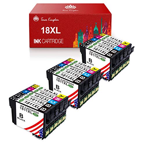 Toner Kingdom Remplacement des cartouches d'encre compatibles pour Epson 18XL pour Epson Expression Home XP-205 XP-212 XP-215 XP-225 XP-302 XP-305 XP-315 XP-325 XP-402 XP-405 XP-412 (paquet de 15)