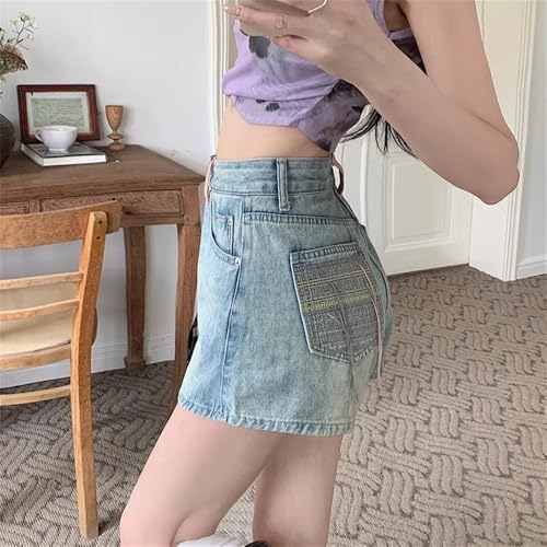 Short en jean décontracté bleu pour femme adepte de confort - 4