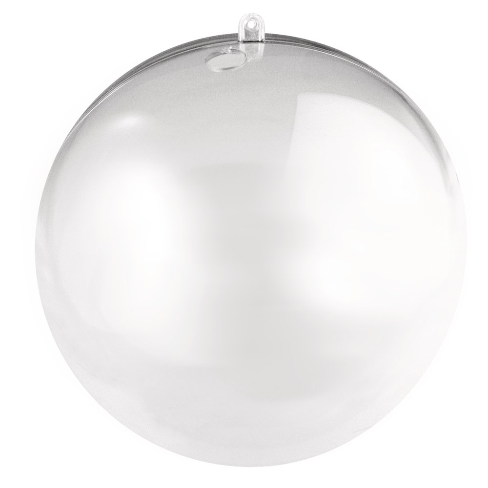 Rayher Transparent Clear Fillable Plastic Ball For Seasonal Crafts, Large Hanging Ball, Two-Part Bauble For Crafting And Decoration, Diameter 16Cm, 3946237