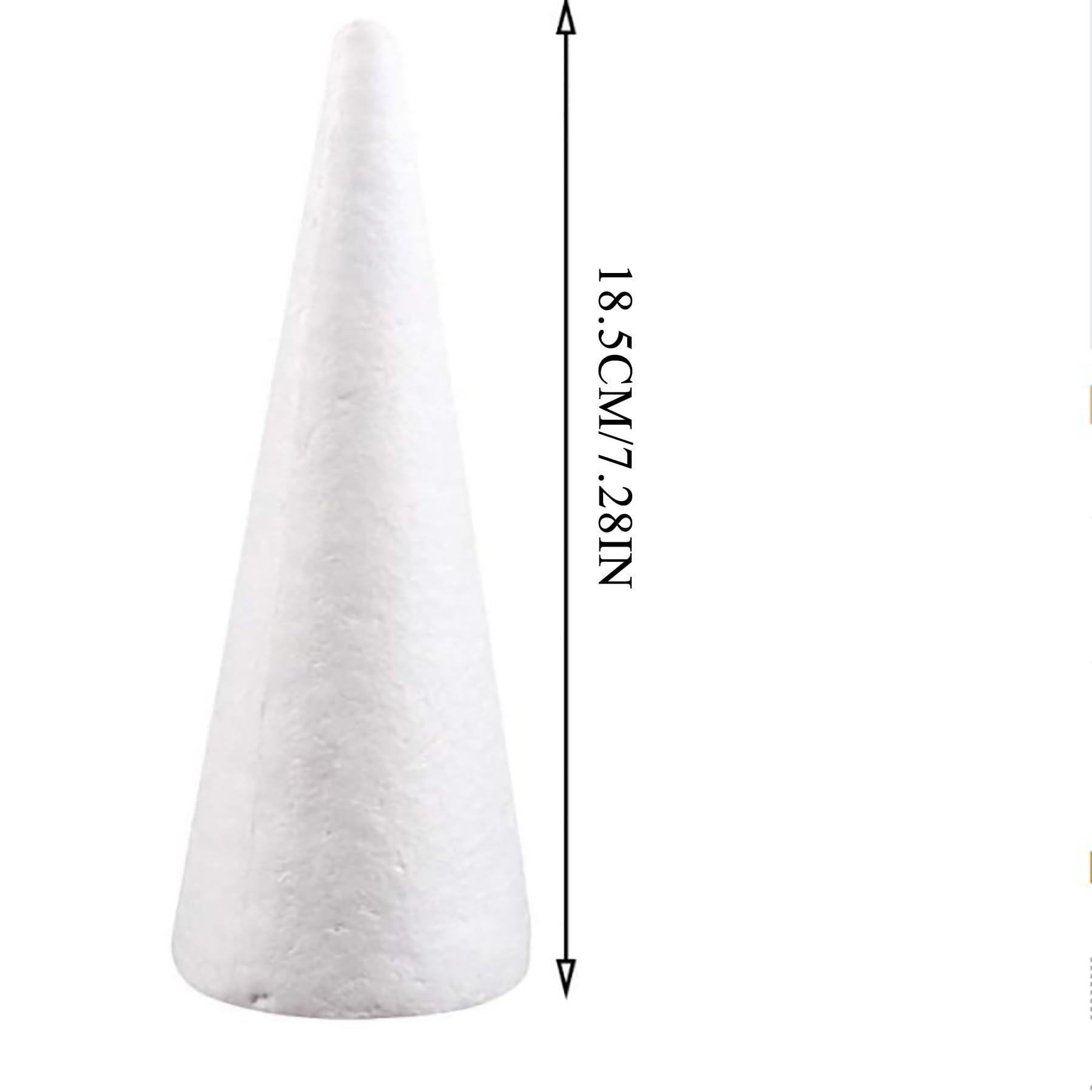 Wensmy 10pcs 18.5cm Foam Cones Craft Styrofoam Cone Shaped White Crafts Cake Towers for DIY Craft Christmas Tree Decoration Flower Arrangement Props for Christmas Party Decoration(10pcs 18.5cm) - Image 2