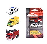 Majorette 212057261IM1 3-Pack Dänische Rettungsfahrzeuge 3-Pack Dänische Rettungsfahrzeuge mit Polizeiwagen, Krankenwagen und Feuerwehrauto aus Metall, 7,5 cm, Ab 3 Jahren