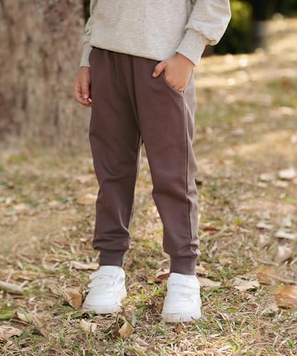Image of GFQLONG Toddler Boys 2 Pack Cotton Active Jogger Sweatpants,Kids Casual Athletic Solid Pocket Pull On Pants