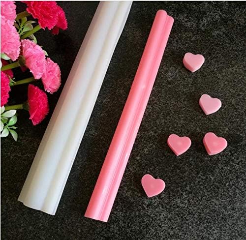 Emousport Various Shapes Silicone Tube Soap Mold Moon Flower Pipe Moulds For Candle Candy Cake Fimo Resin Crafts (Love)