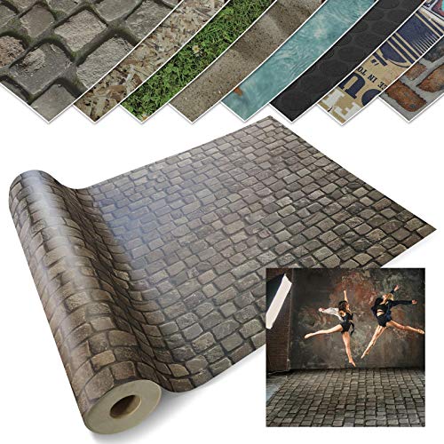 casa pura Revêtement Sol PVC - Stickers Effet 3d - Film Vinyle Pour Meuble & Sol Original - Sol PVC Rouleau Antidérapant Cuisine, Salle de Bain, Bureau - Aspect Dallage Pavé (100x1000 cm)