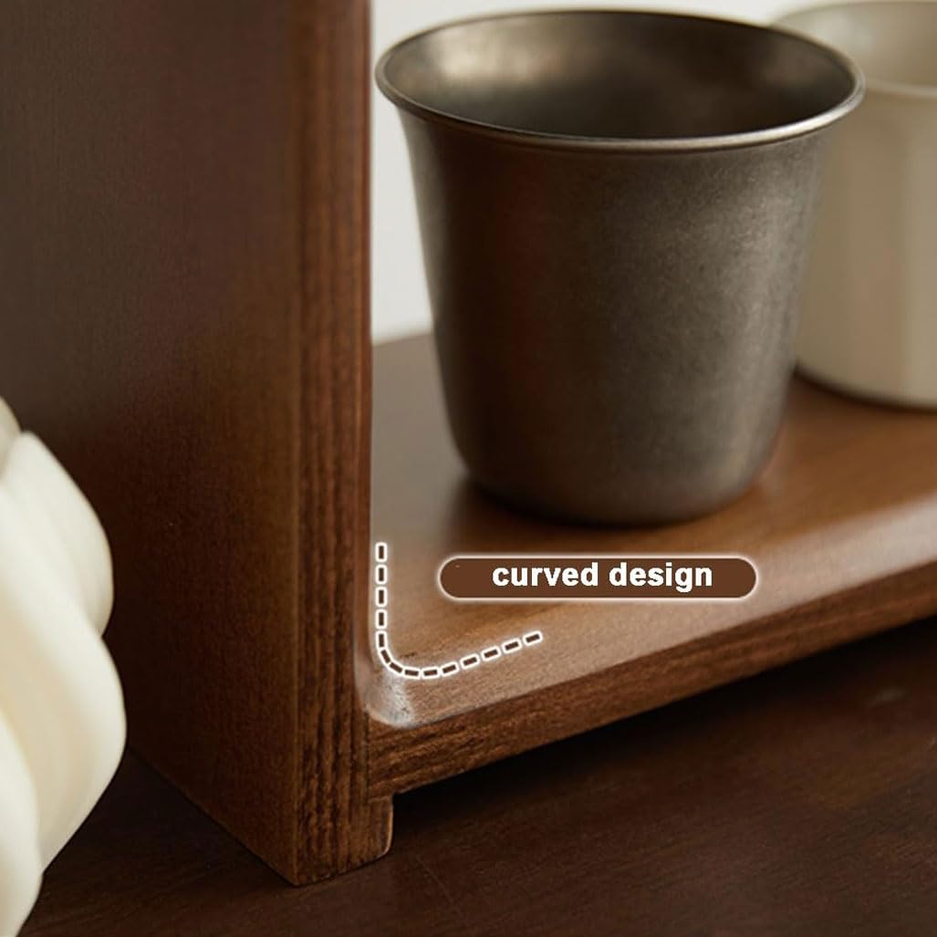 Espositore per tazze da caffè in legno massello di noce a 2 ripiani – Portabicchieri rustico per cucina, casa, ufficio e bar – Slish Sto Solut per tazze e tazze