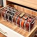 Belt Organizer, Acrylic Belt Racks, 7 Compartments Belt Container Storage Holder, Clear Belt Display Case for Closet Tie and Bow Tie