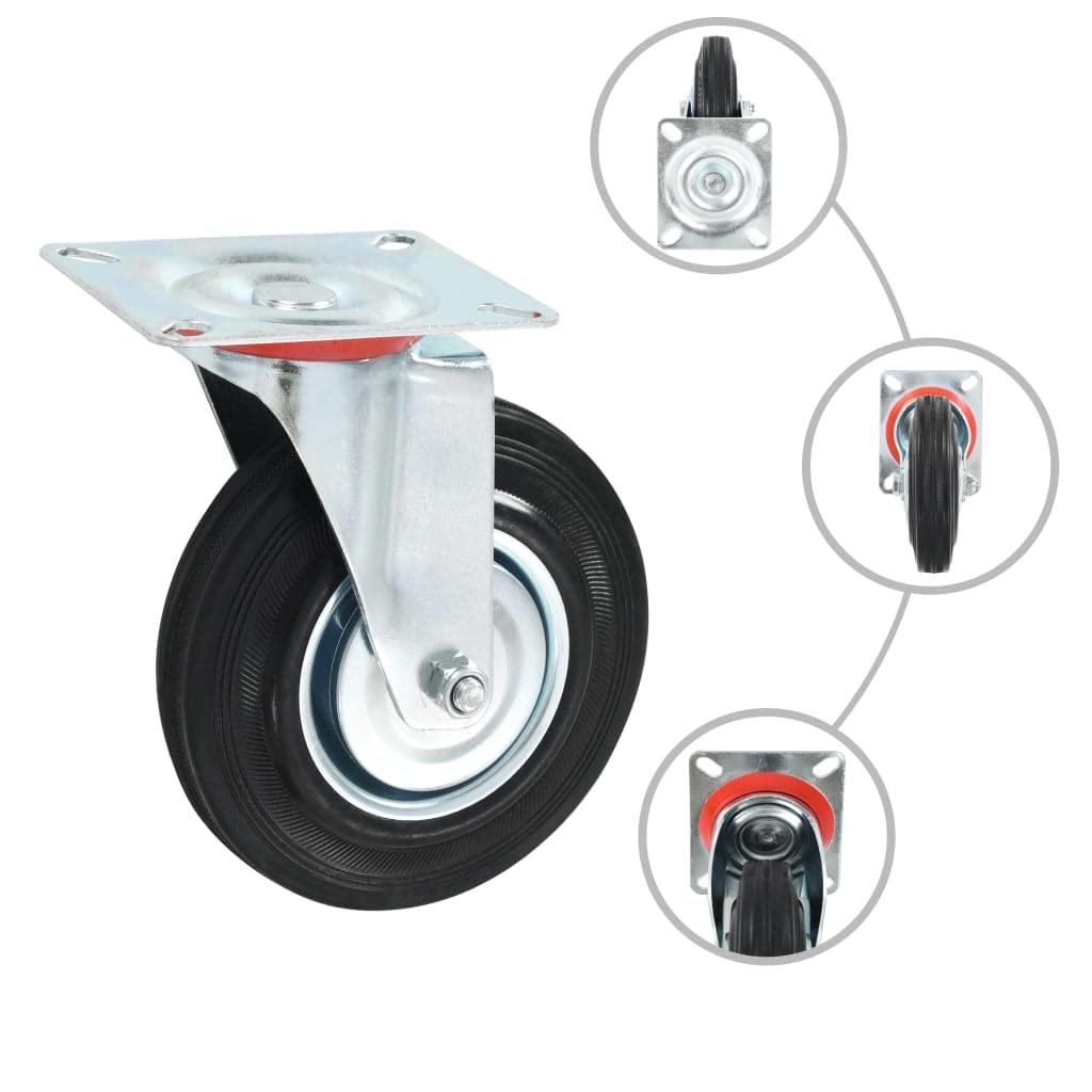 24 Stück Lenkrollen 125 mm Möbelrollen Rollen für Wagen und Werkbänke