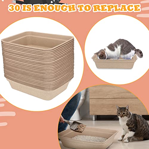 Ramede 30 piezas caja de arena desechable para gatos miniatura 4