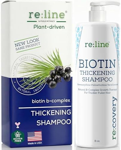 Paisle Botanics Biotin Thickening Shampoo โ Natural Volumizing Formula for Fine or Thinning Hair and Fuller Looking Volume โ Sulfate & Paraben Free, Color Safe for Women and Men โ 8 fl oz
