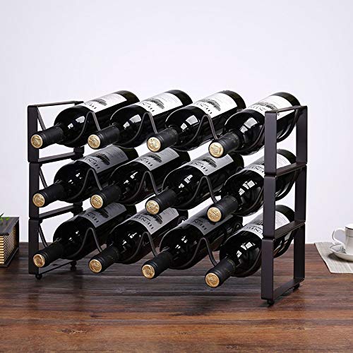 Soporte para botellas de vino de metal para 3 botellas miniatura 3