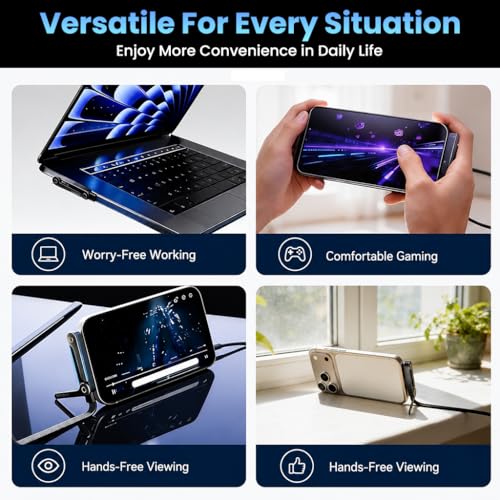 Image of Verilux PD 27W Type C to Lighting Fast Charging Cable with Stand, 6.6Ft Nylon C Type Charger Cable with 480MBPS Data Transfer, Lighting Right Angle for iPhone 14 /14 Pro /14 Pro Max /13 /12 /11 /XR /XS /X