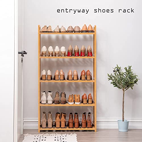 Iotxy Adjustable Multifunctional Shelving Unit - Small 4-Tier Bamboo Freestanding Shelf, Bathroom Towel Storage Shelves, Kitchen Organizer, Living Room Open Bookshelf, Entryway Shoe Rack, Light Brown #TOP4