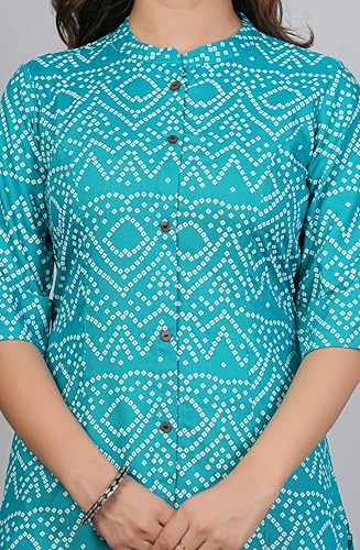 Image of rytras Women Woman Pure Cotton Printed A-Line Kurta Sets with Palazzos|Kurti Set for Woman|Cord Set for Women Cotton