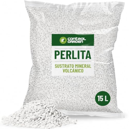 Control Garden Perlita 15L | Sustrato Mineral Volcánico 100% Natural 3-6 mm | Mejora Drenaje, Aireación y Enraizamiento Cultivo | Ideal Plantas, Huerto, Semilleros, Hidroponía y Bonsái