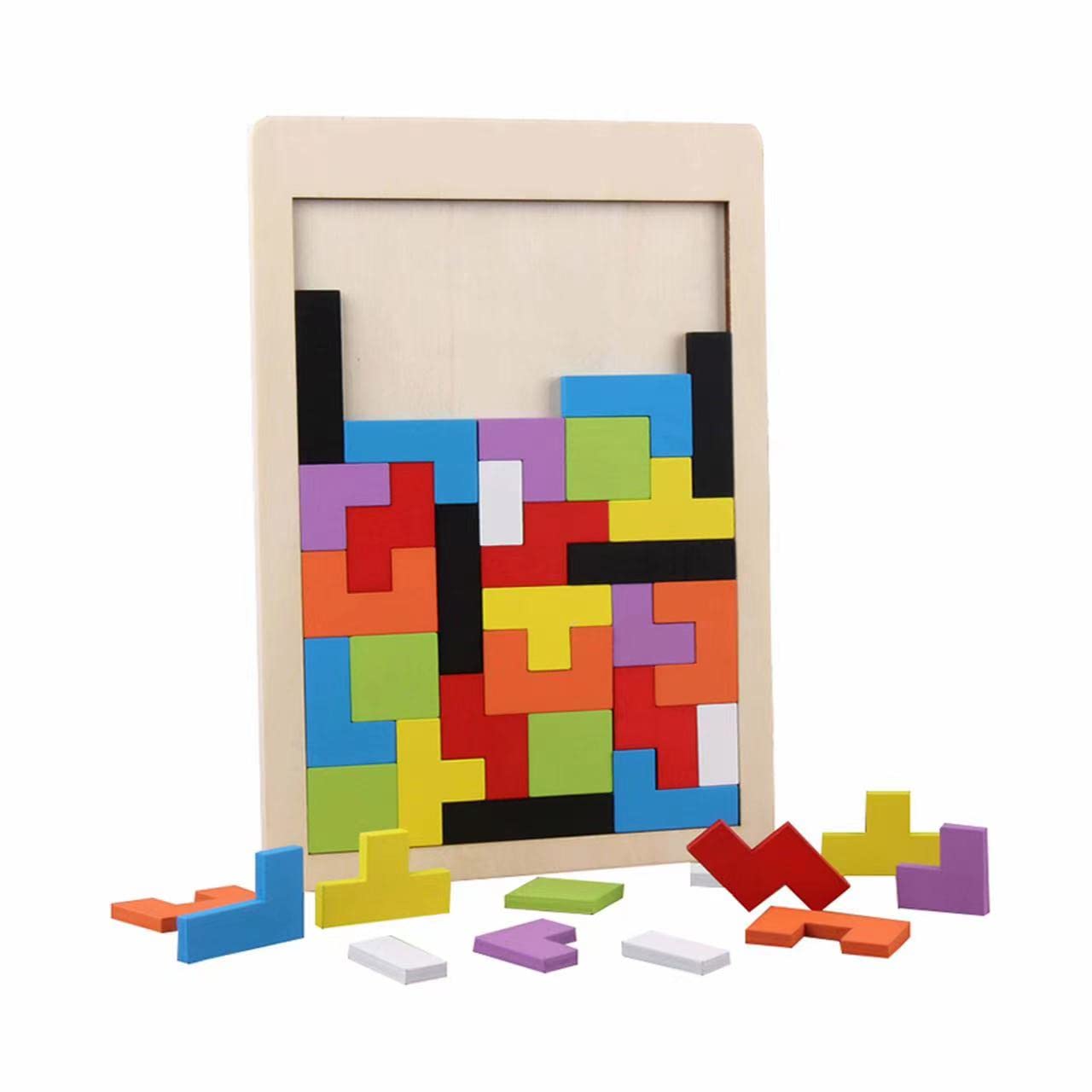 Wooden Puzzle,Ttdesefu 40pcs Wooden Puzzle Game,Kids Intelligence Toy,Jigsaw Box Brain Game Building Block Educational Gift for Boys Girls Children,Dementia Activities for Adults