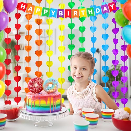 LOLStar Rainbow Party Decorations, 2 Pack Rainbow Heart Party Supplies by LOLStar - Used condition - Image 7