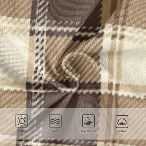 Brown Tartan Plaid Soft Girls' Panties Breathable Underwear for Baby Girls in Sizes 2T,3T, 4T, 5T, 6Y and 8Y3