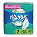Always Ultra Thin Feminine Pads For Women, Size 2 Long Super Absorbency, With Wings, Unscented, 32 Count
