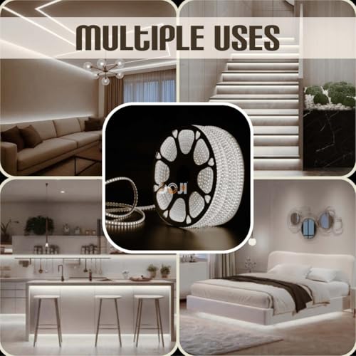 Image of DOJI 2835 Strip Lights for Home Decoration | 120 led per Meter led Strip Light | Rope Lights for Ceiling | Decoration Lights for Diwali, Christmas, Home, False Ceiling (White, 3 Meter)