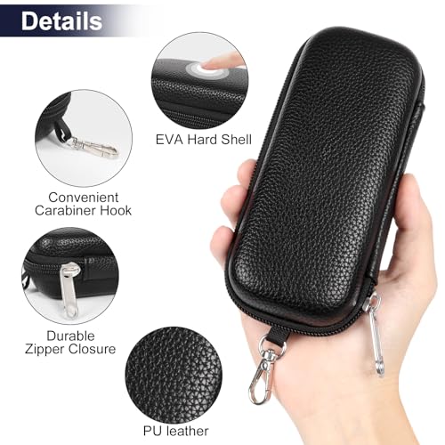 Image of Double Eyeglasses Case Hard Shell Dual Sunglasses Organizer with Zipper Closure Travel Eyewear Storage for Vehicle