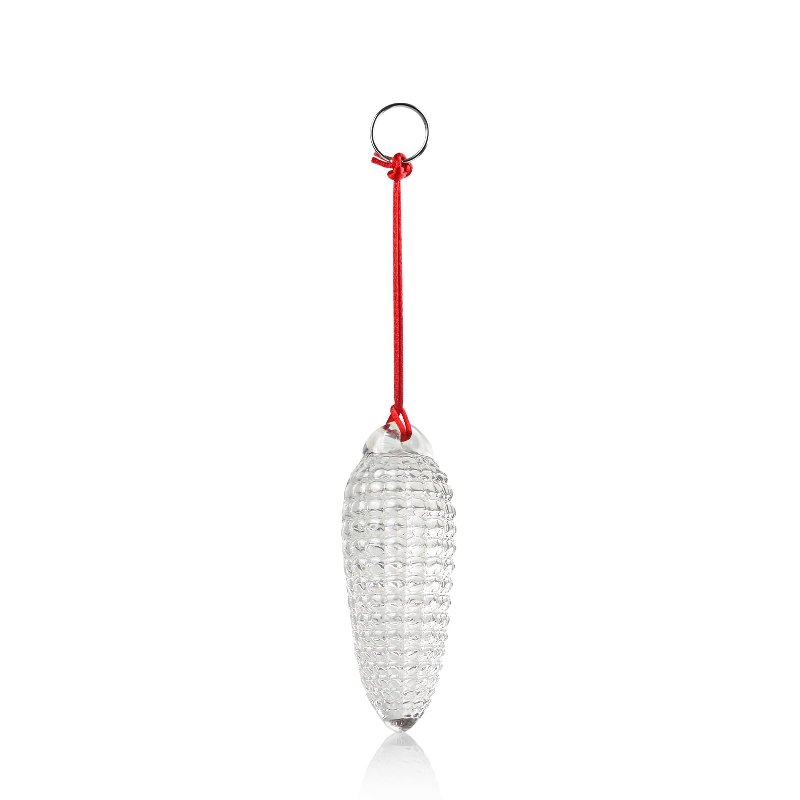 Glass Anal Plug Butt Plug with Drawstring Massage Beads Anal Trainer G-spot Stimulation Crystal Corn-Shaped Pleasure Wand for