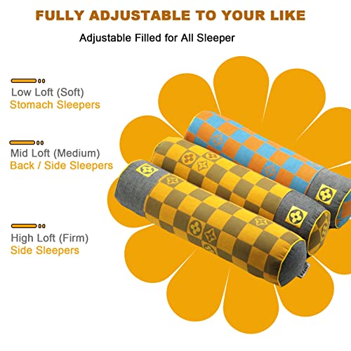 Edomi Cylinder Cervical Neck Roll Pillow Bolster Tube Pillow Round Neck Pillows For Sleeping Legs Back Spine And Neck Support With Removable Washable Cover (16X4 Inch, Orange) #TOP6