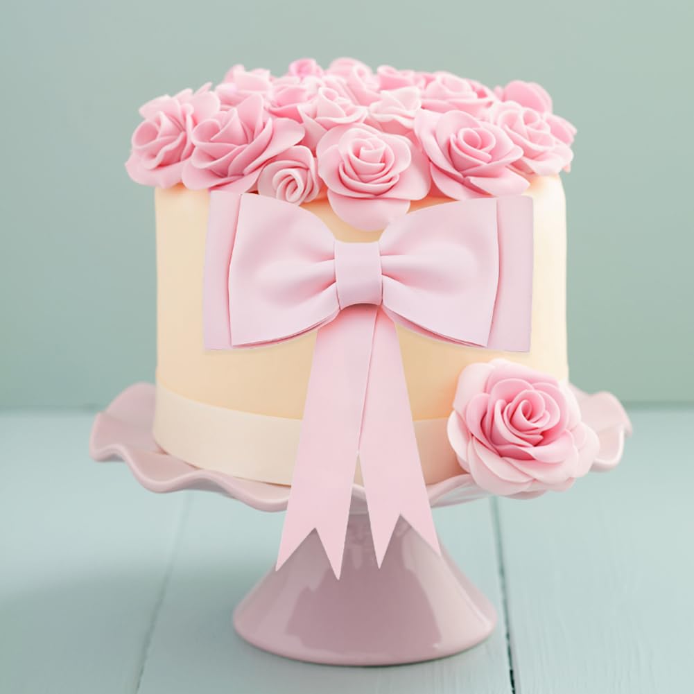 30 decorazioni per torte con fiocco rosa, fiocchi per torte a tema