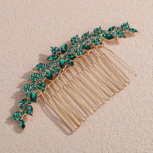 Peine vintage con flores y cristales para bodas miniatura 2