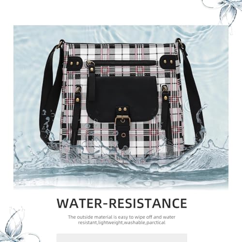 Image of KL928 Women's Crossbody Purse Bags Medium PU Leather Multi-Pocket Handbag | Medium size, multiple pockets, compartments, adjustable strap, zipper, fits 7.9 inch iPad, phone, wallet, shop, work, travel