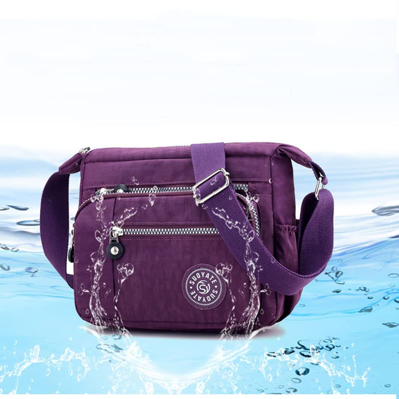 Borsa a Tracolla da Donna, spaziosa, con Tasche Multiple, Borsa a Tracolla da Donna, Borsa a Tracolla con Manico Superiore (Rossa)