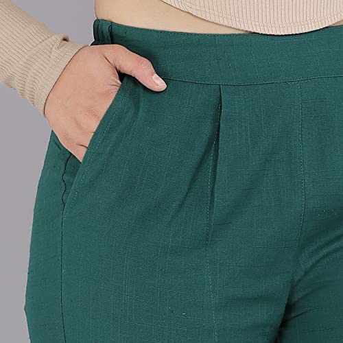 Image of Women Slub Cotton (Pack of 2) Solid Pant Colour