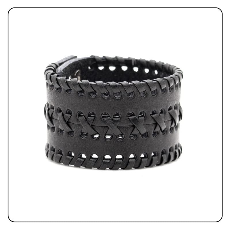 Image of Punk Rock Wide Cuff Wristband Braided Leather Bracelet