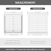 Vista 5 de LUCKUP Persianas enrollables sin cordones de cebra para ventana - Persianas transparentes de doble capa con control de luz con cenefa, privacidad