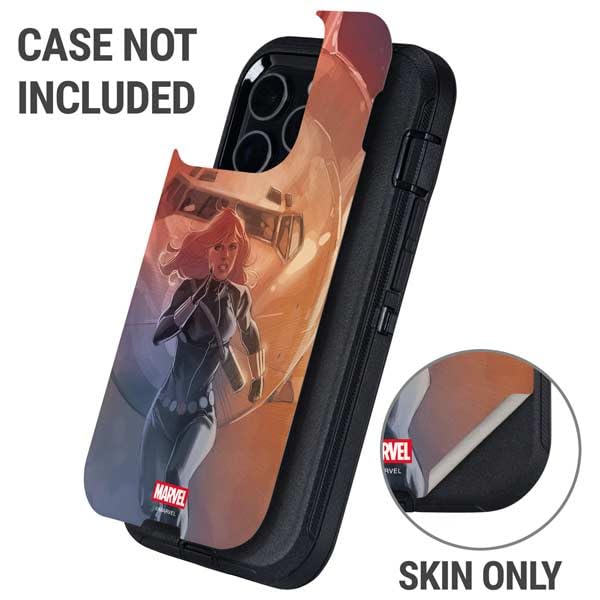 Skinit Decal Phone Skin Compatible with OtterBox Defender iPhone 14 Pro - Officially Licensed Marvel Black Widow Running Design