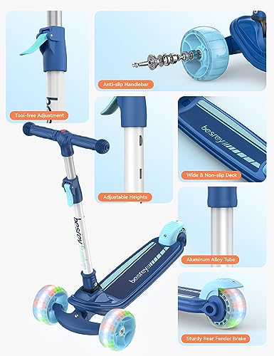 Image of besrey 3 Wheel Scooter for Kids Ages 3-10 with 4 Adjustable Height