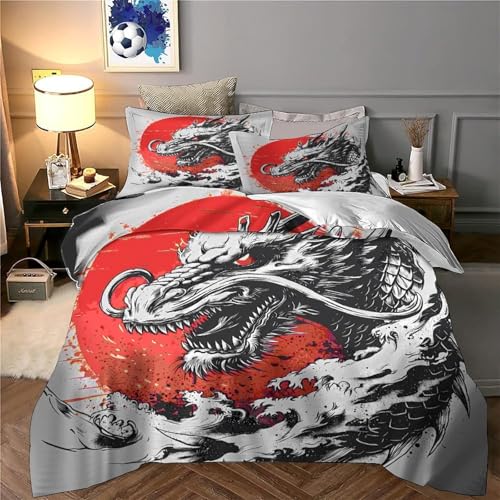 Housse de couette microfibre 140x200cm DragonArt imprimée 3D