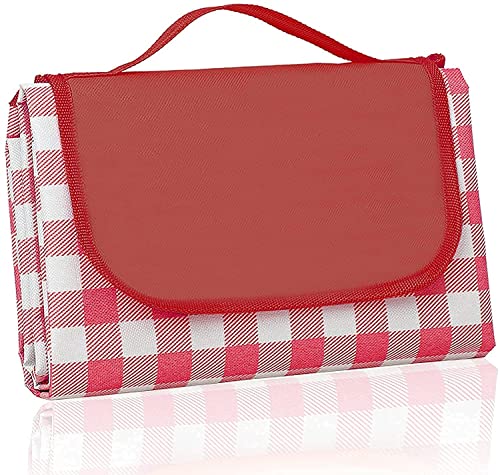 RudraLand Picnic Mat Waterproof 71 x 59 inches Waterproof Sandproof Foldable Portable Outdoor Picnic Blankets Mat for Beach Camping on Grass Picnic Mat Beach Mat Foldable Travelling Mat (Red)