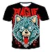 SSBZYES T-Shirt da Uomo Maniche Corte Taglie Forti T-Shirt Stampate da Uomo Girocollo Maniche Corte T-Shirt Top Stampa Animalier Wolf T-Shirt Larghe Traspiranti Taglie Forti